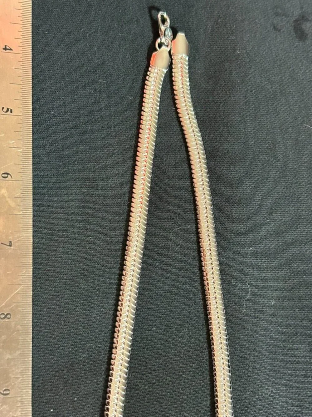 Men's Silver Flat Snake Chain Necklace Herringbone Mesh Cleopatra Link 24
